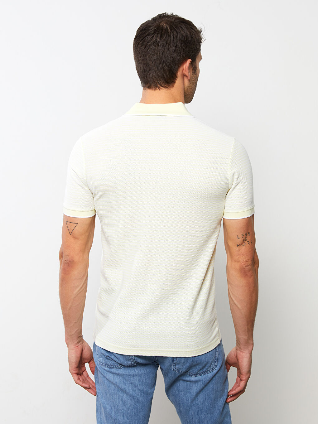 Polo Neck Short Sleeve Striped Pique Men's T-Shirt-4