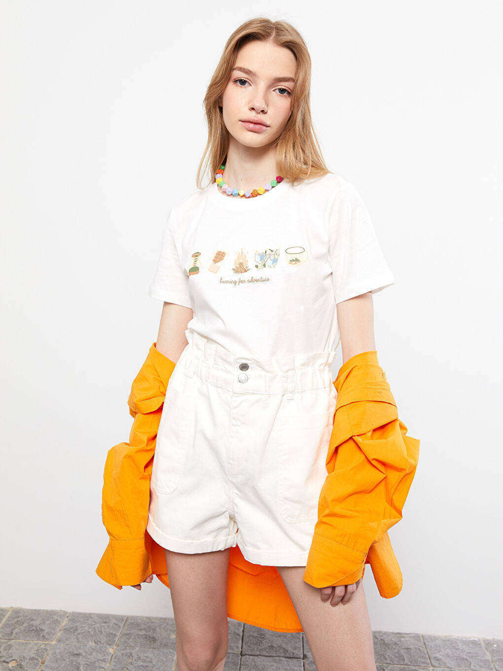 Crew Neck Printed Short Sleeve Cotton Women's T-shirt