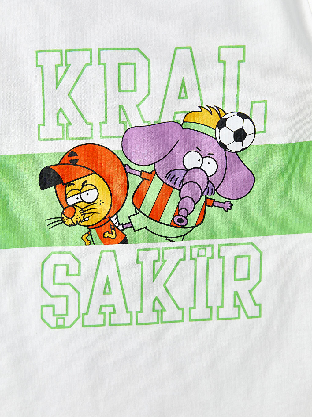 Beyaz Bisiklet Yaka Kral Şakir Baskılı Pamuklu Erkek Çocuk Atlet ve Şort-3