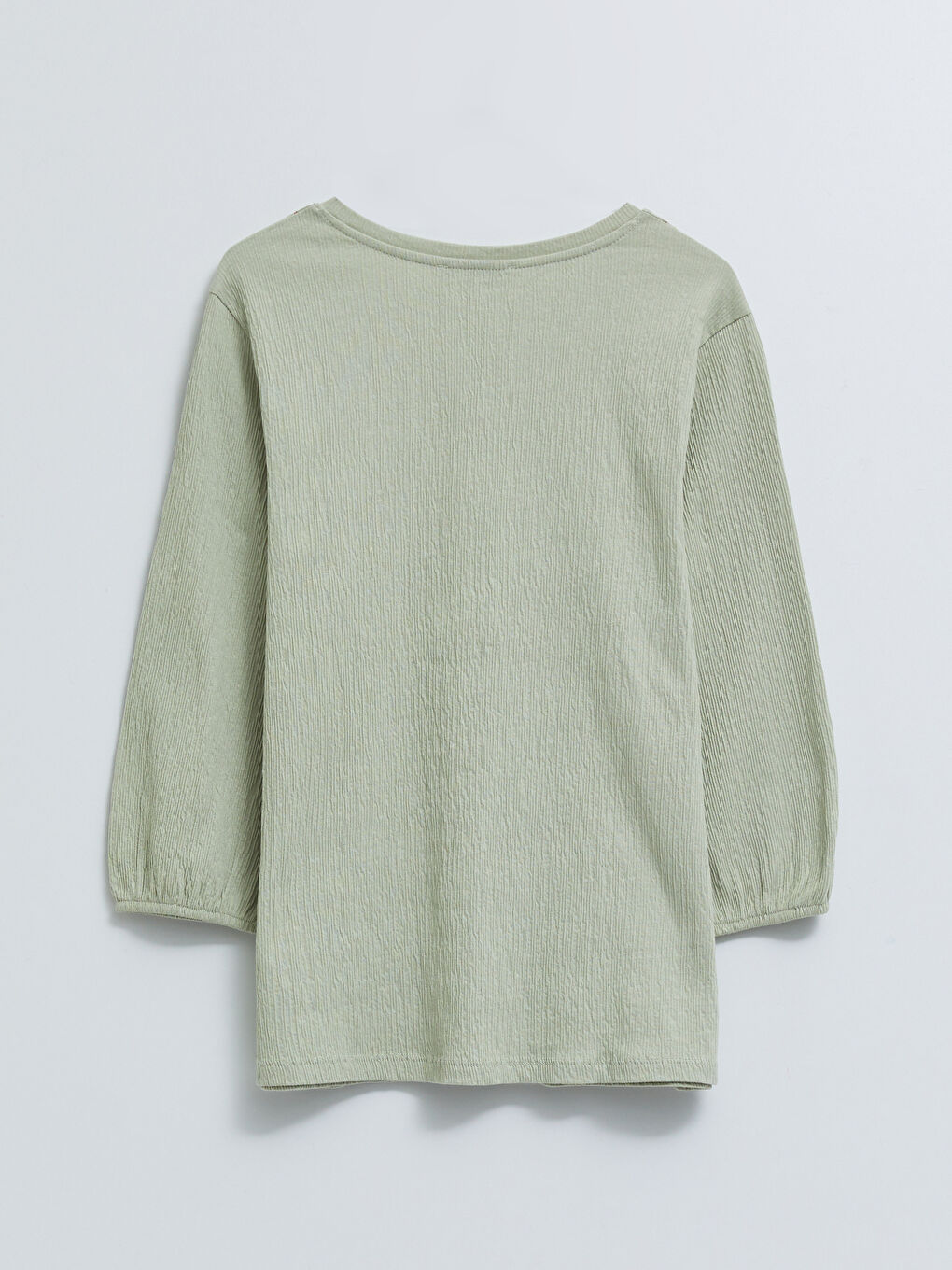 Yeşil Bağlamalı Yaka Nakışlı Kadın Bluz-1