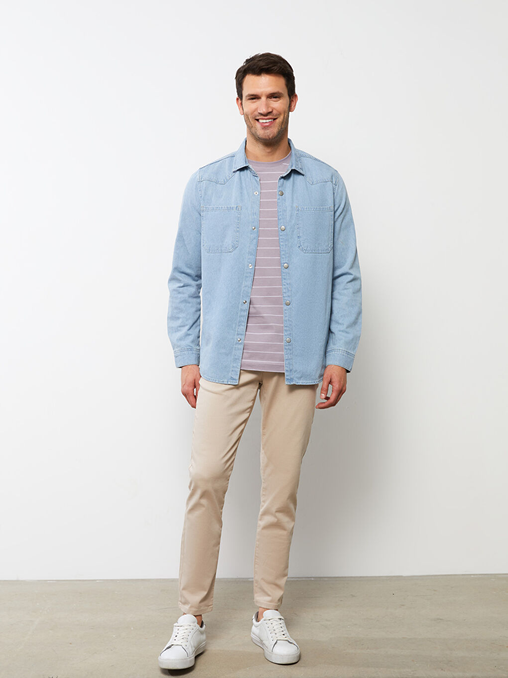 Crew Neck Short Sleeve Striped Jersey Men's T-Shirt