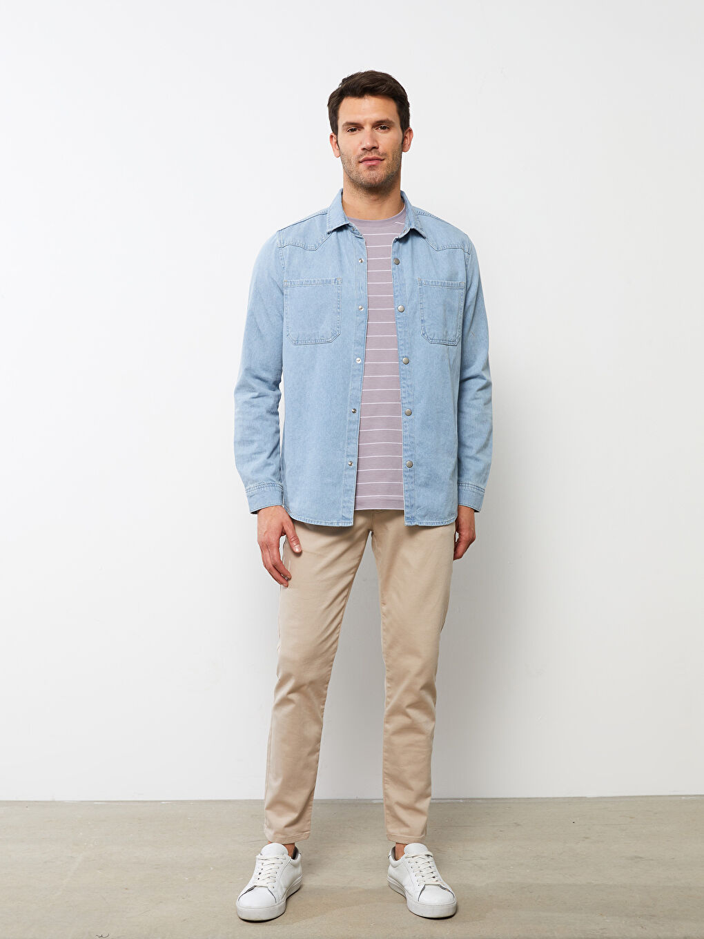 Crew Neck Short Sleeve Striped Jersey Men's T-Shirt-1