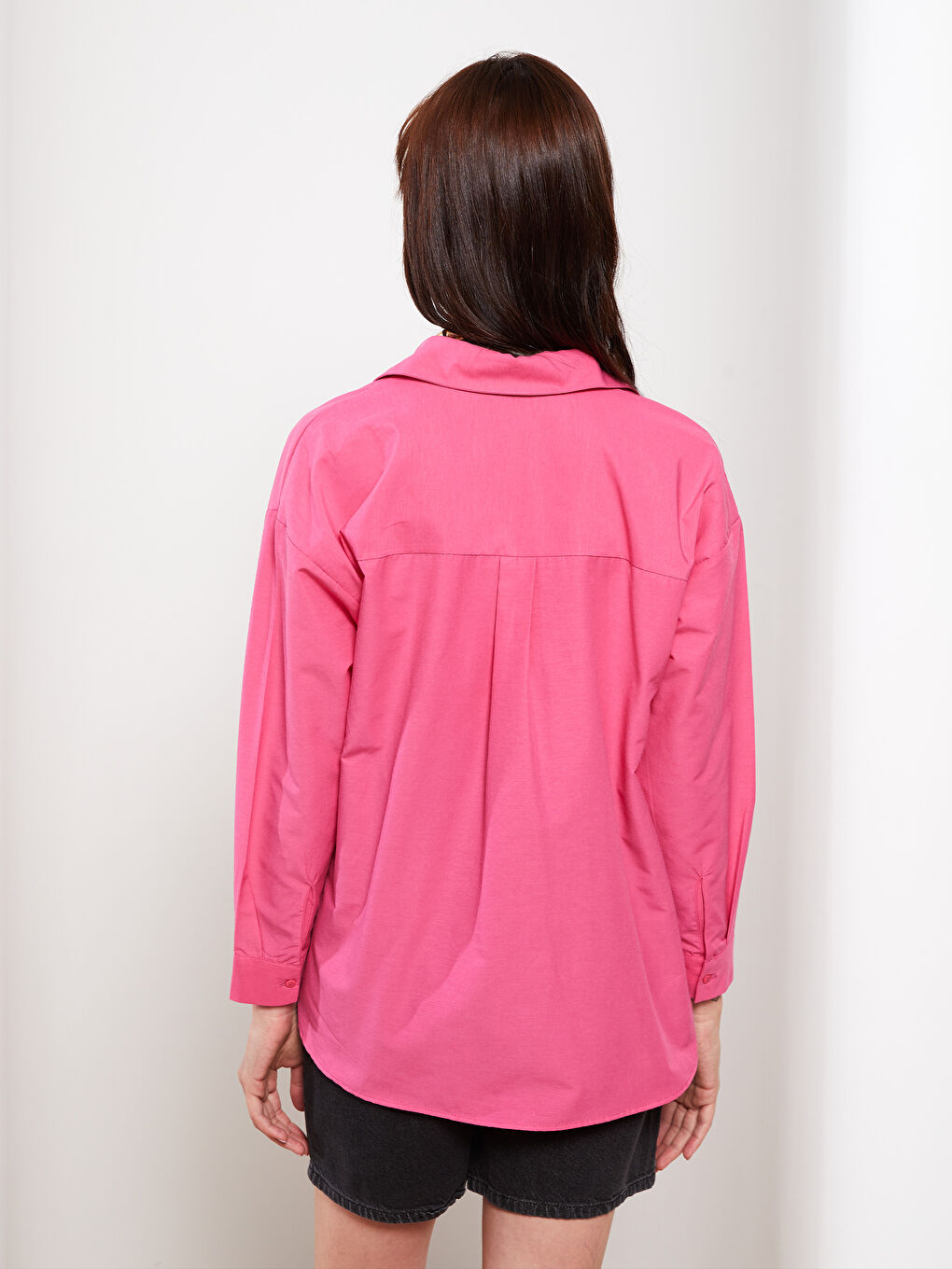 Chemise de Maternité en Popeline à Manches Longues Boutonnée Coupe Standard-4