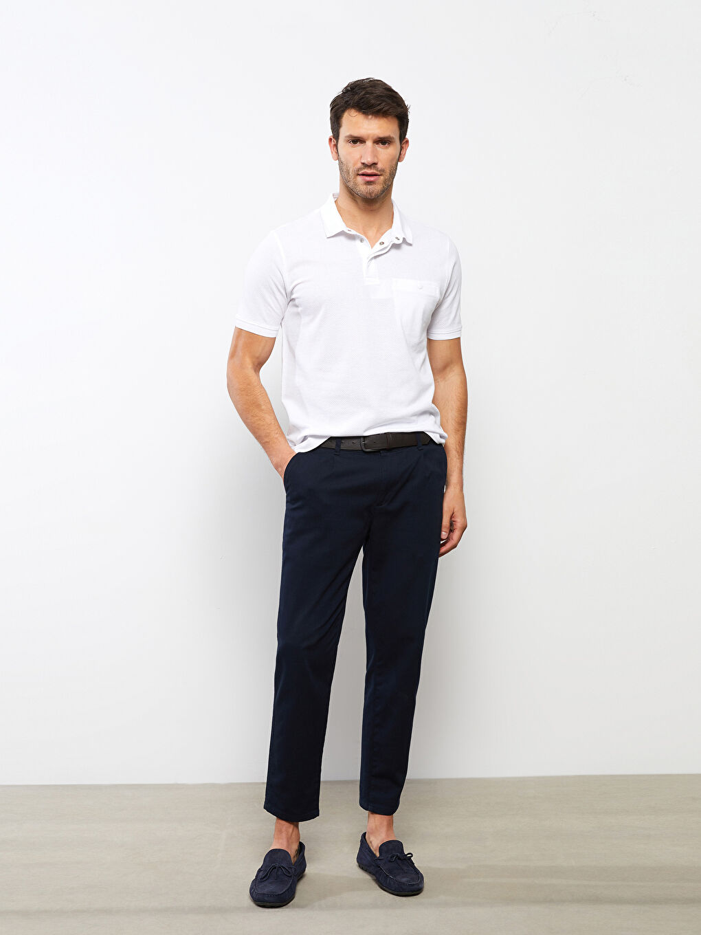 تيشيرت ياقة بولو كم قصير للرجال-1