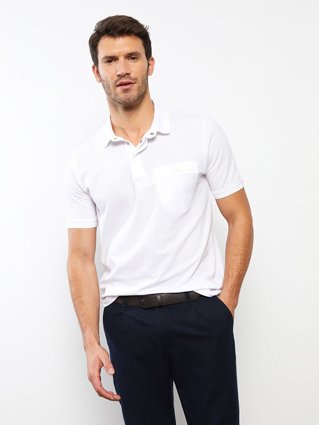 تيشيرت ياقة بولو كم قصير للرجال-2