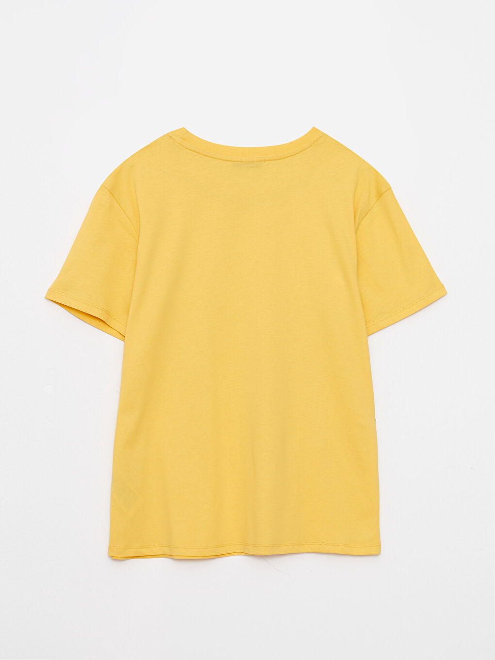 تيشيرت قطن كم قصير مطبوع بياقة دائرية للسيدات-6