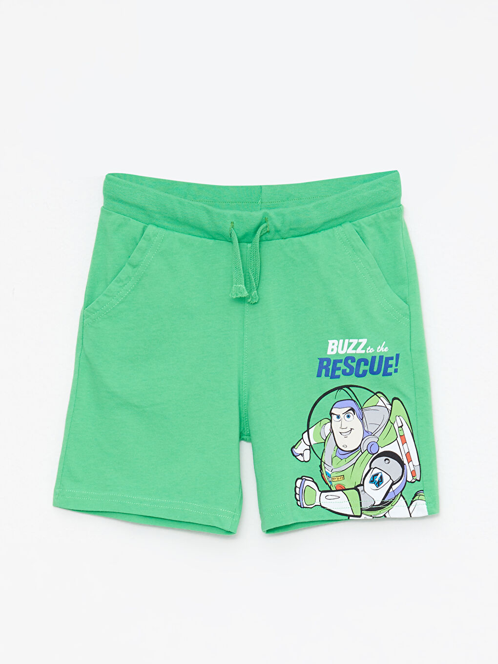 Beyaz Bisiklet Yaka Toy Story Baskılı Kısa Kollu Erkek Çocuk Tişört ve Şort-2