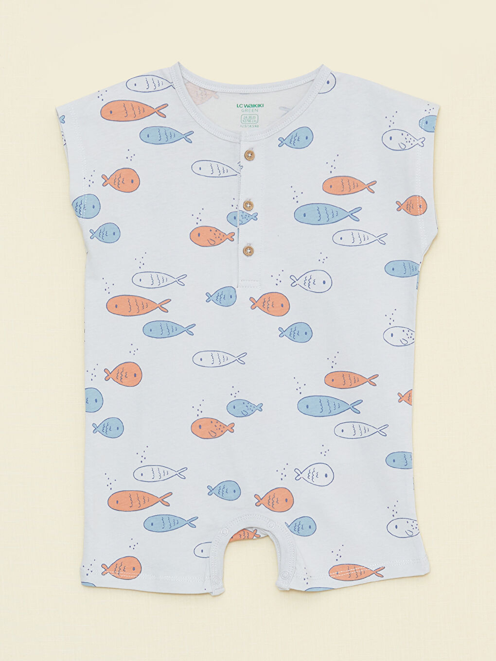 Crew Neck Printed Baby Boys' Jumpsuit