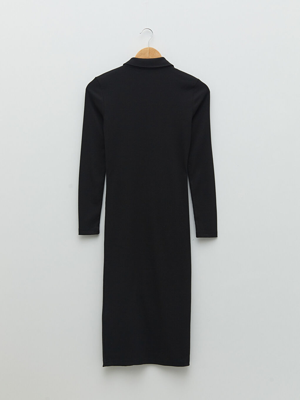 Shirt Collar Plain Long Sleeve Women Bodycon Dress -S2FJ64Z8-CVL