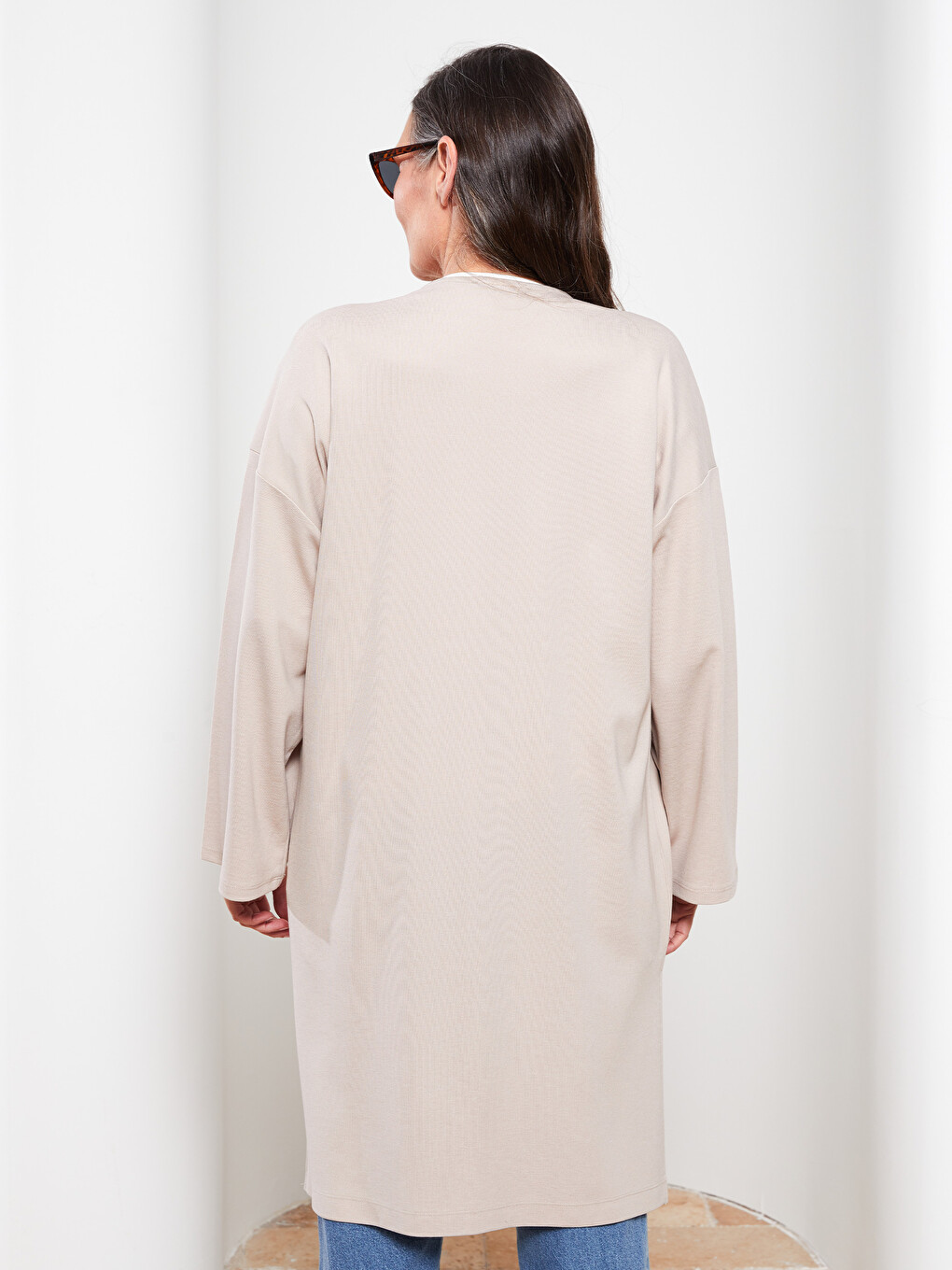 Shawl Collar Plain Long Sleeve Women's Cardigan-4