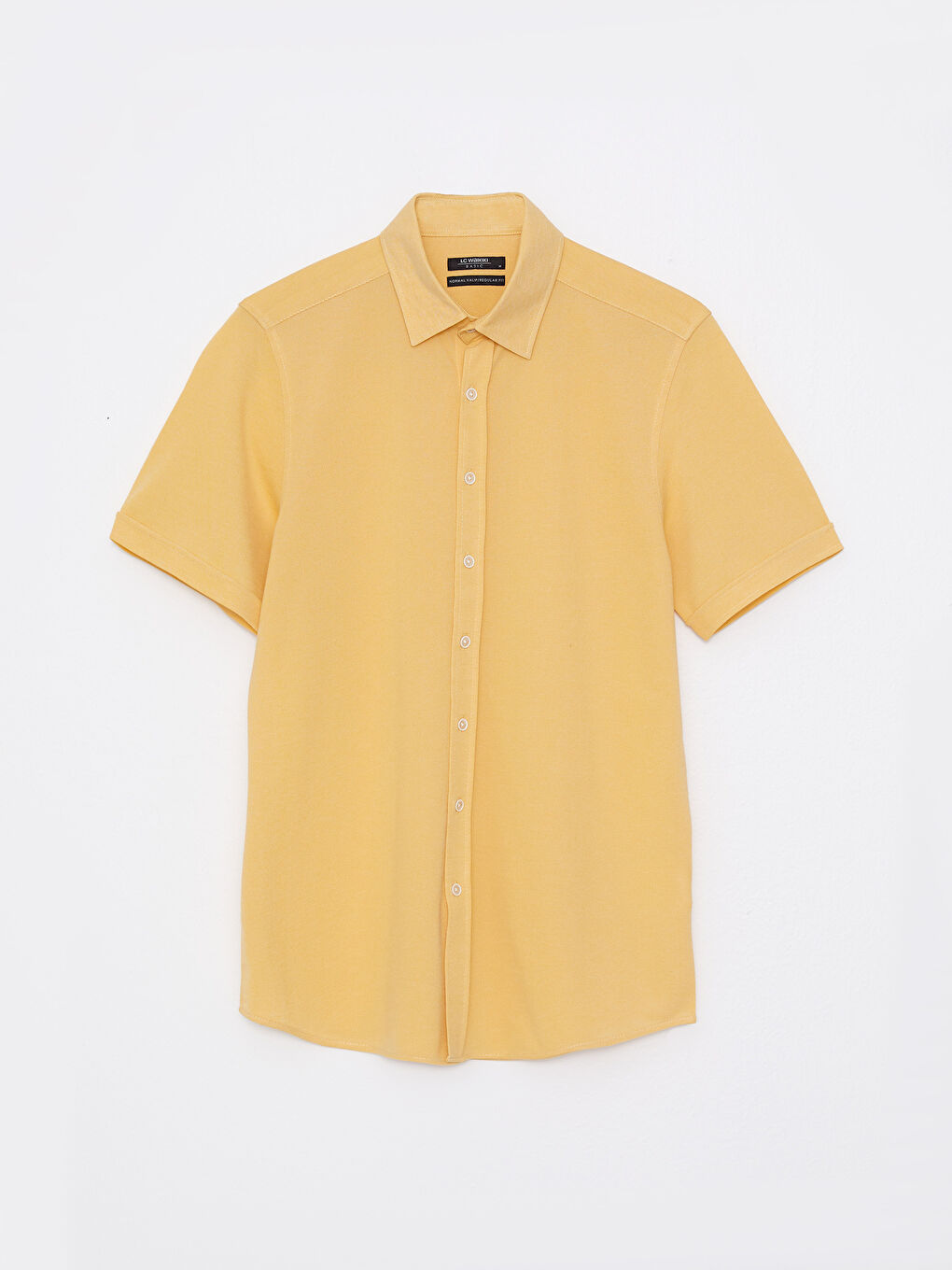 Sarı Regular Fit Kısa Kollu Erkek Gömlek-5