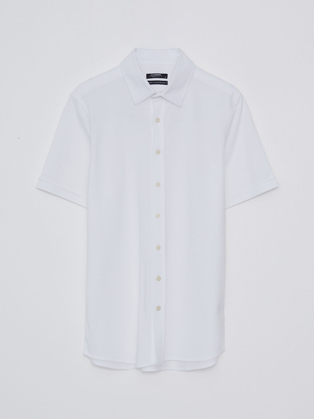 Beyaz Regular Fit Kısa Kollu Erkek Gömlek-5