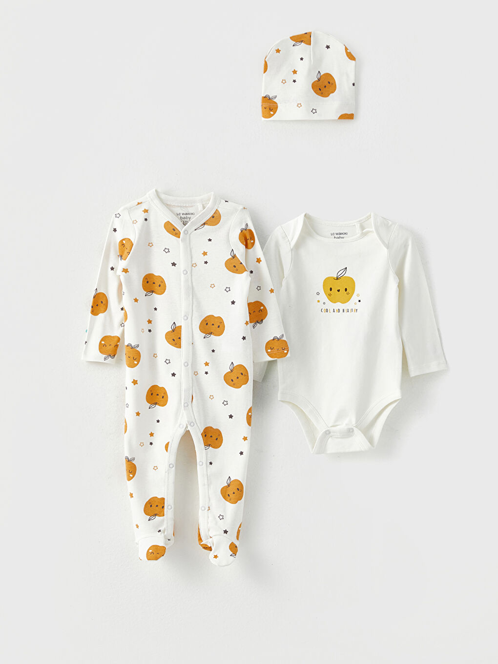 Ұзын жеңді принтті ұл балаға арналған аурухана жинағы 3 дана