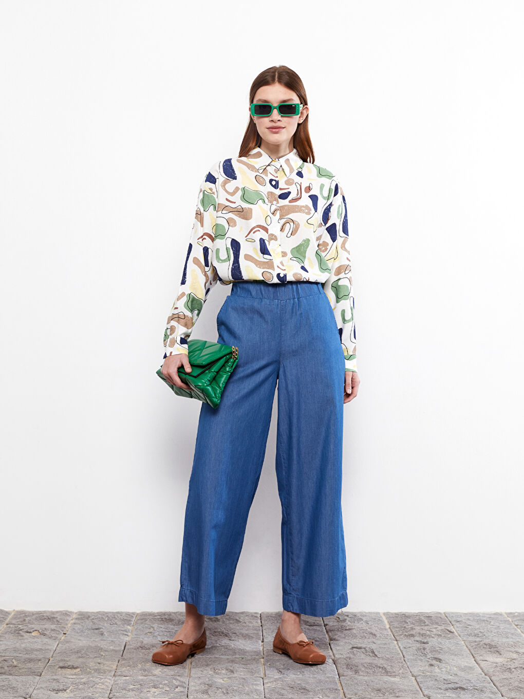 Джинсы Rodeo Женские Прямые С Карманами, Эластичной Талией и Удобной Посадкой-2