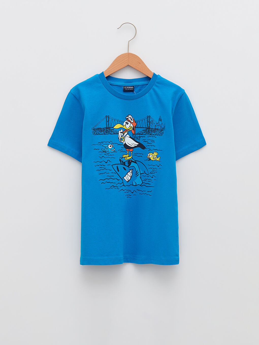 Crew Neck Printed Short Sleeve Cotton Boy T-shirt