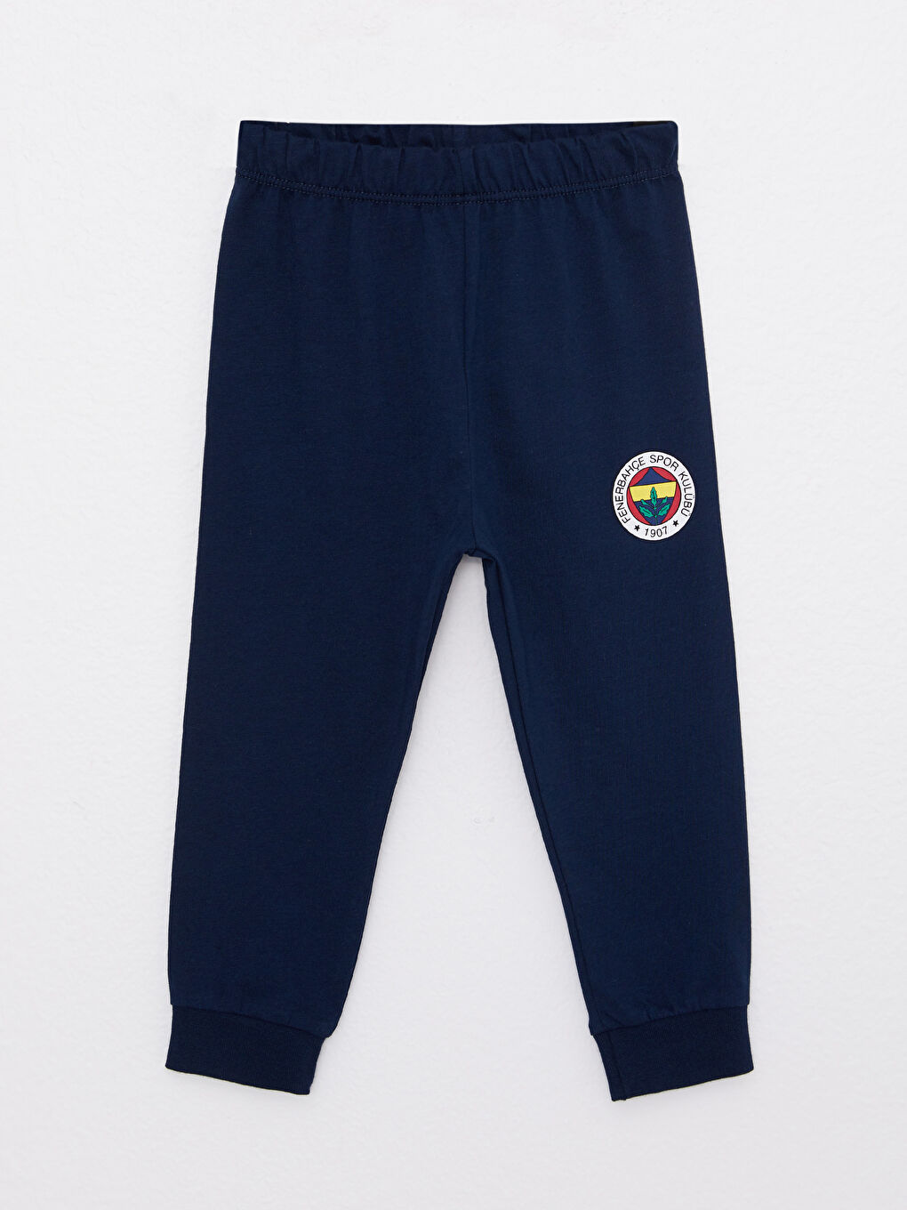 Lacivert Bisiklet Yaka Uzun Kollu Fenerbahçe Baskılı Pamuklu Erkek Bebek Taraftar Pijama Takımı-3