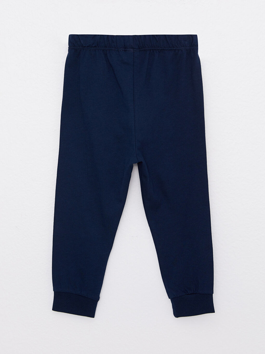 Lacivert Bisiklet Yaka Uzun Kollu Fenerbahçe Baskılı Pamuklu Erkek Bebek Taraftar Pijama Takımı-4