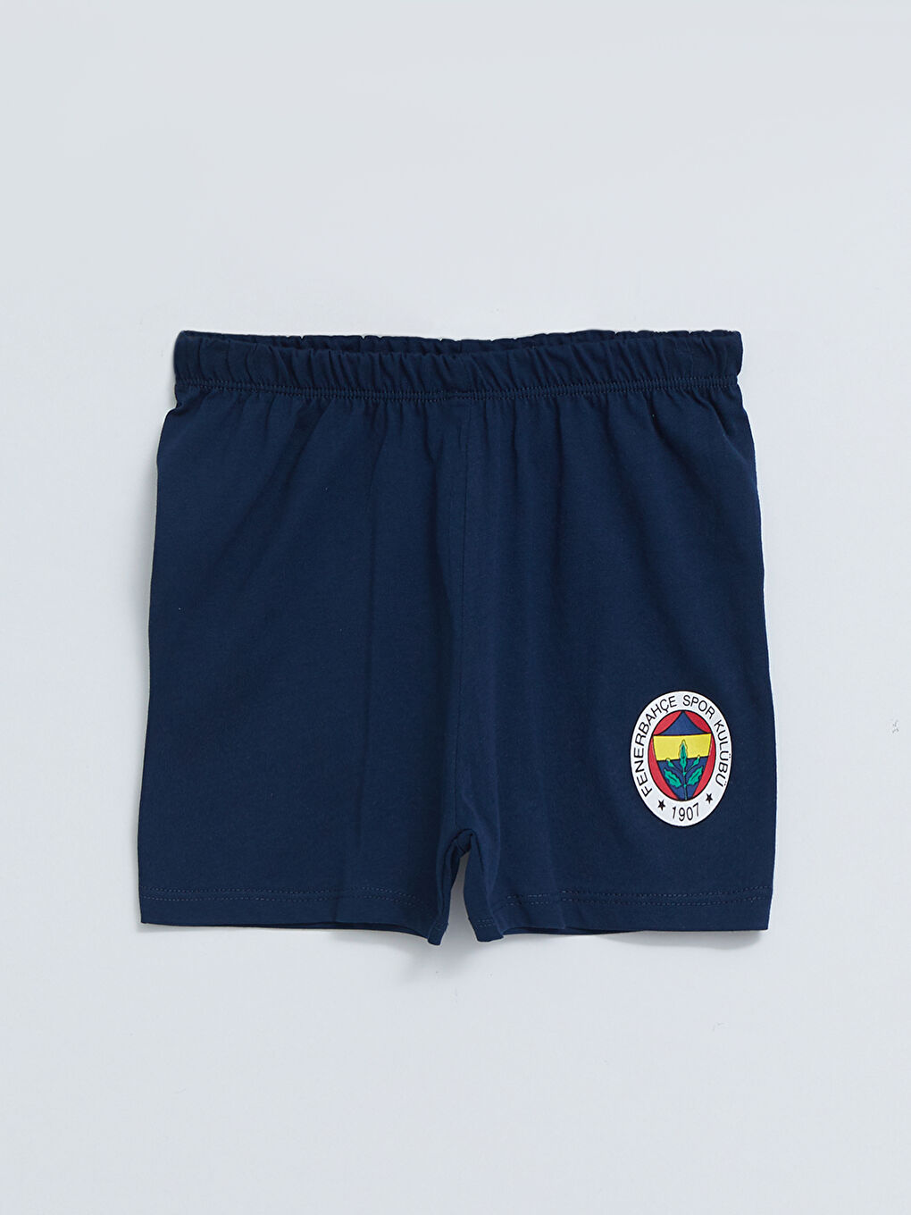 Sarı Bisiklet Yaka Kısa Kollu Fenerbahçe Baskılı Erkek Bebek Taraftar Pijama Takımı-3