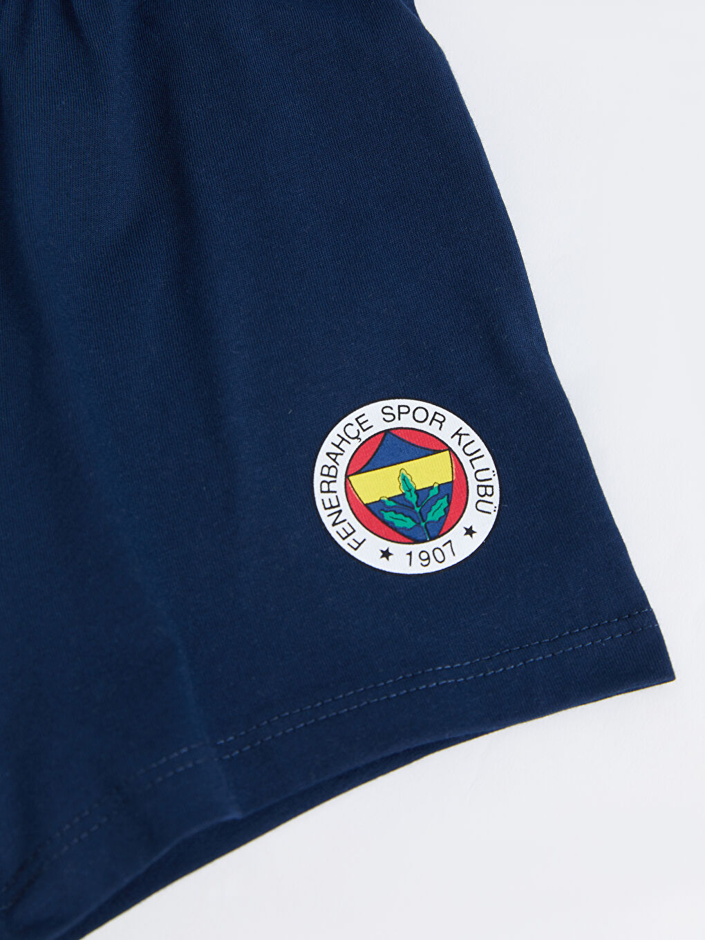 Sarı Bisiklet Yaka Kısa Kollu Fenerbahçe Baskılı Erkek Bebek Taraftar Pijama Takımı-5