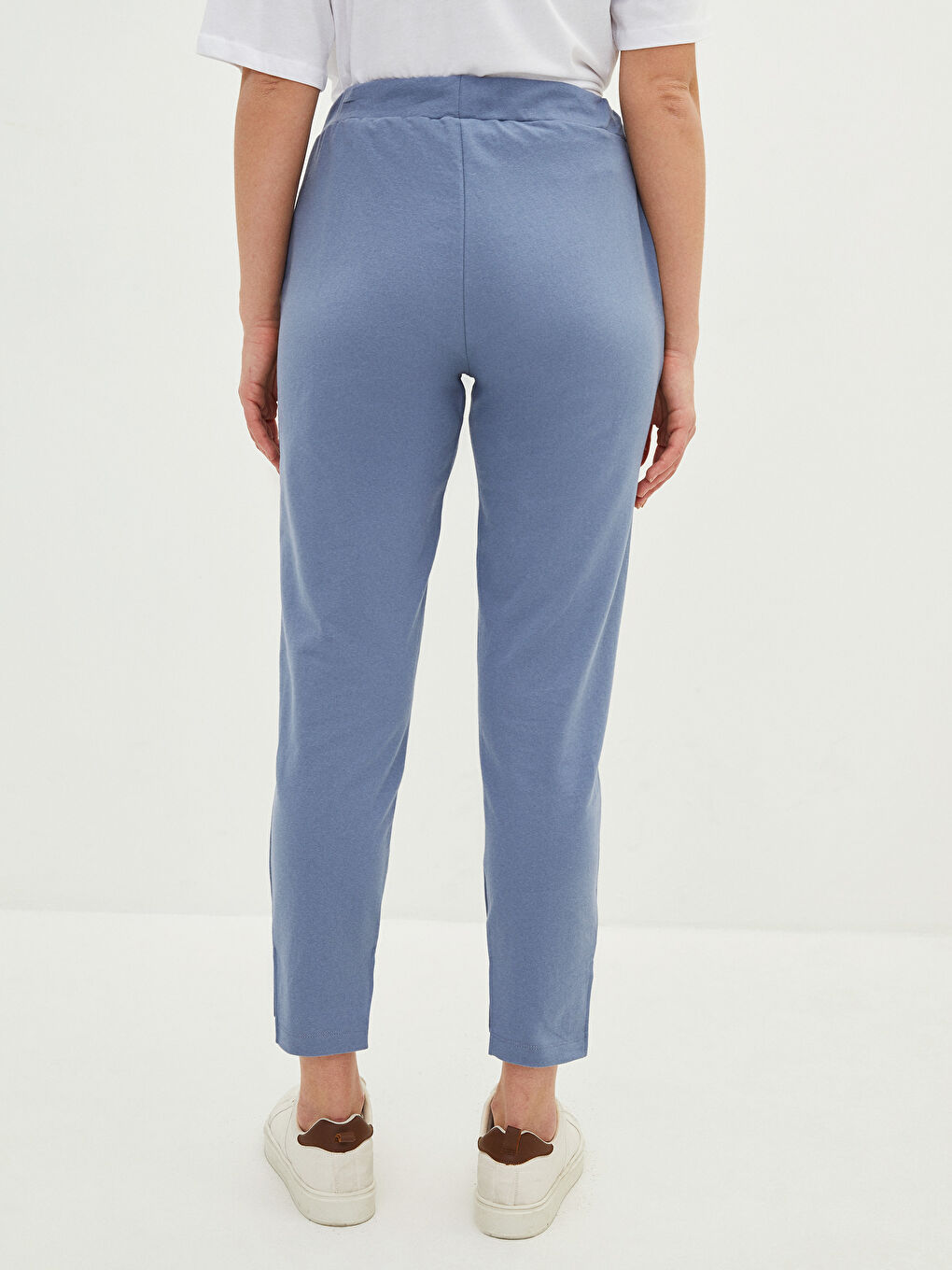 Mavi Kadın Beli Lastikli Düz Eşofman Altı-3