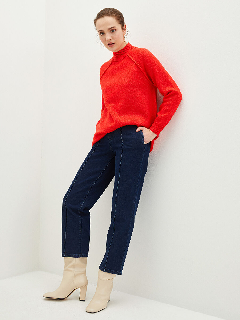 İndigo Wideleg Kadın Jean Pantolon