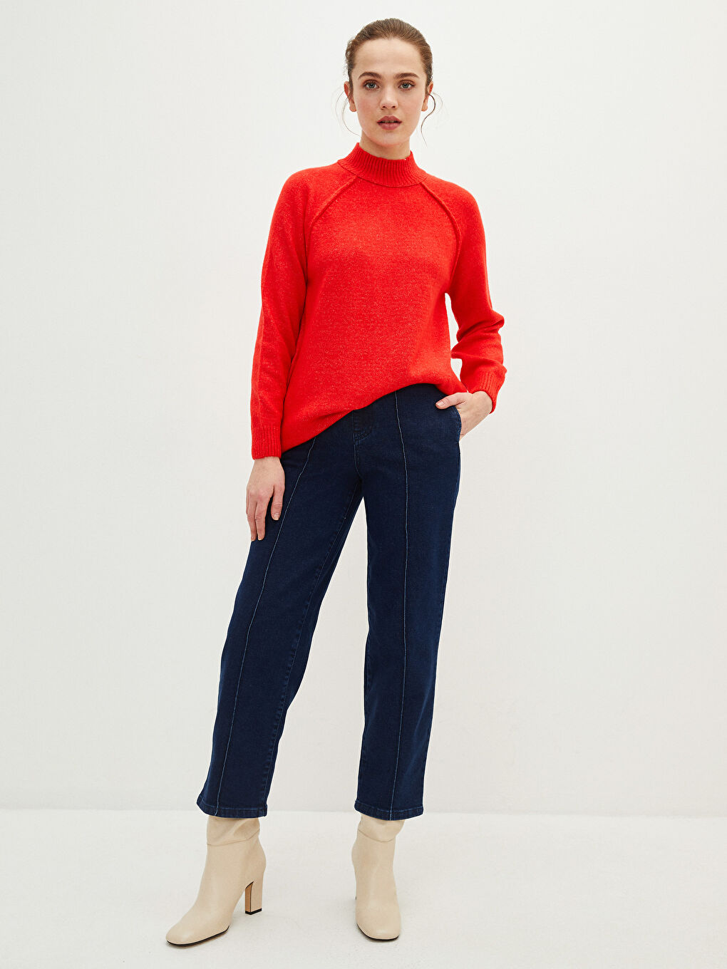 İndigo Wideleg Kadın Jean Pantolon-1