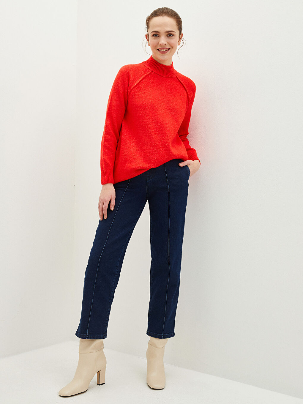 İndigo Wideleg Kadın Jean Pantolon-2