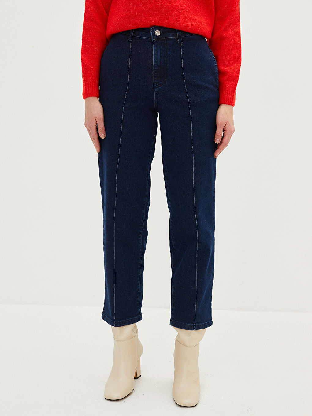 İndigo Wideleg Kadın Jean Pantolon-3