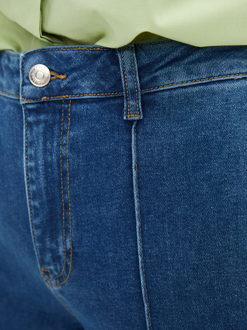 İndigo Wideleg Kadın Jean Pantolon-5