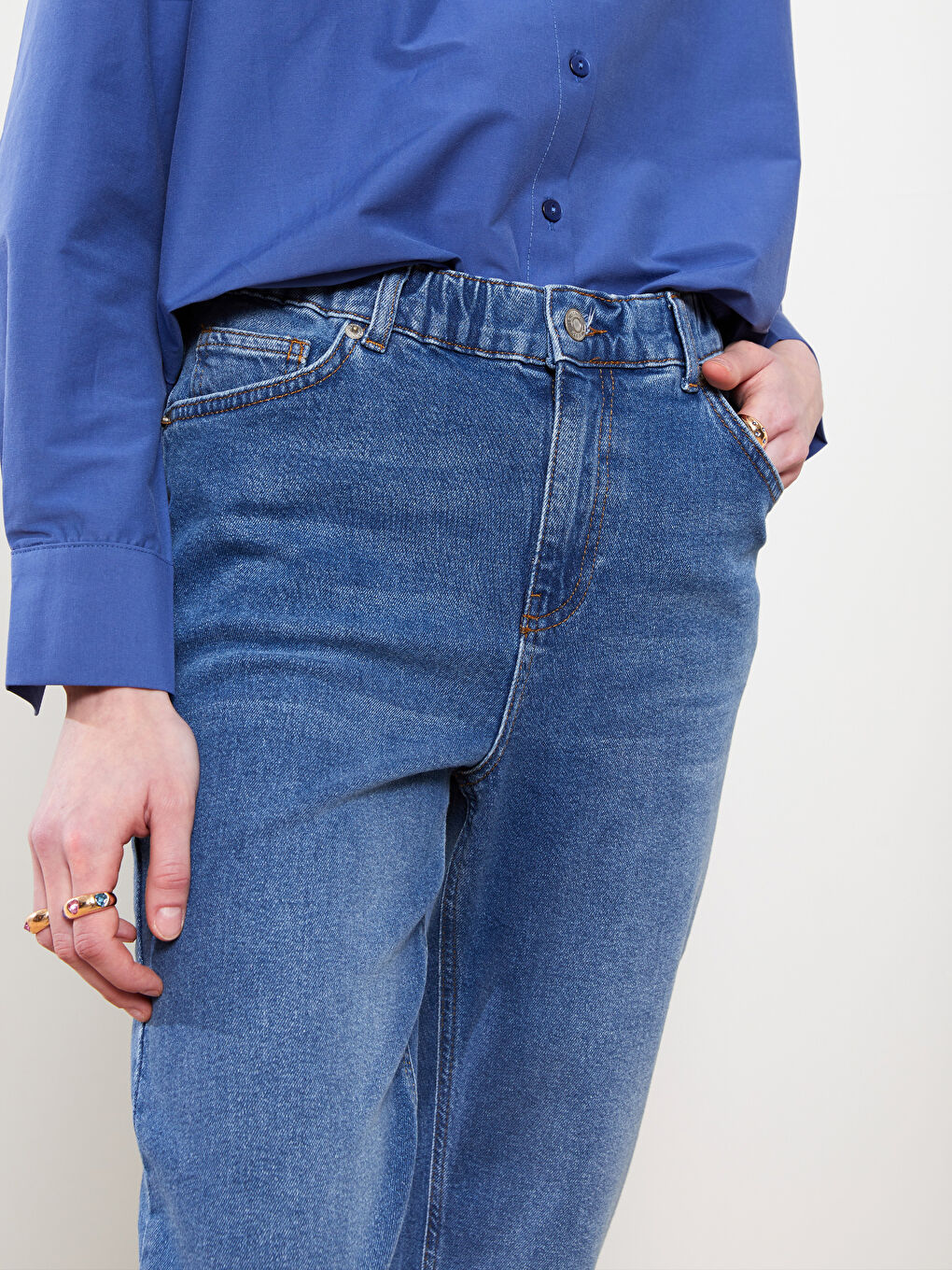 Mom Fit Pocket Detailed Women's Rodeo Jeans-2