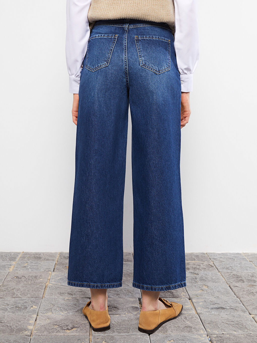 Standard Fit Straight Pocket Detailed Wide Leg Women's Rodeo Jeans-4