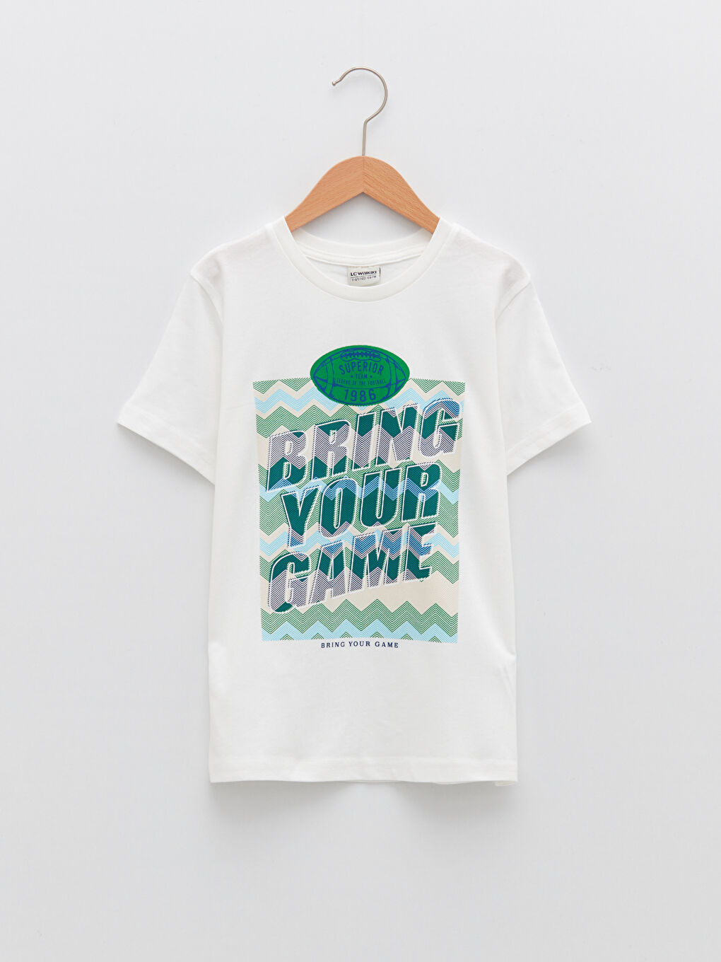 Crew Neck Printed Short Sleeve Cotton Boy T-shirt