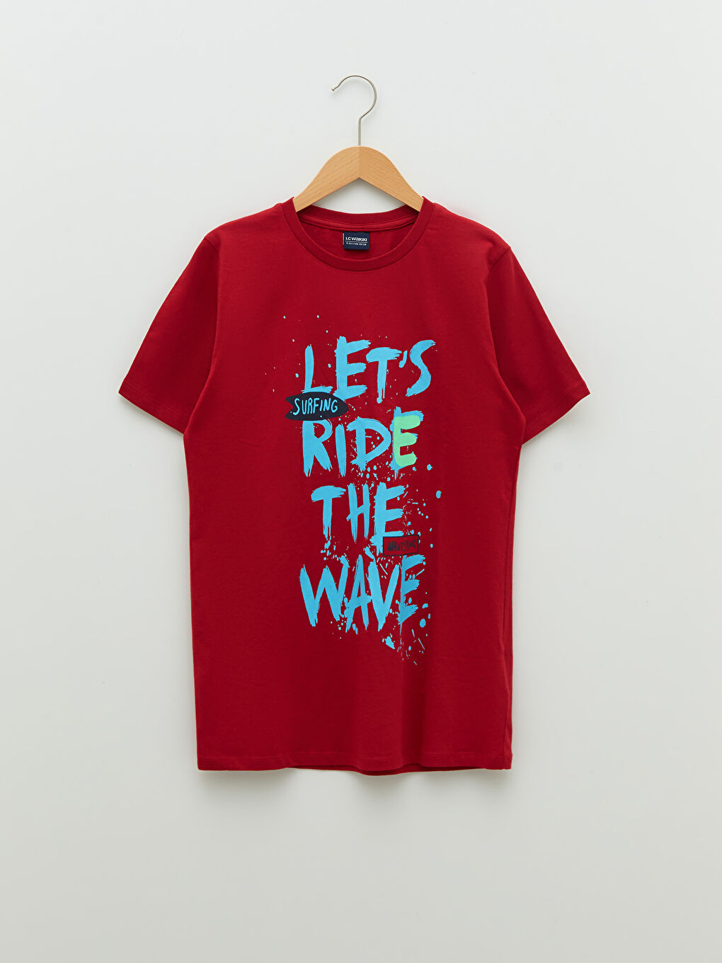 تيشيرت أولاد قطن كم قصير مطبوع برقبة دائرية