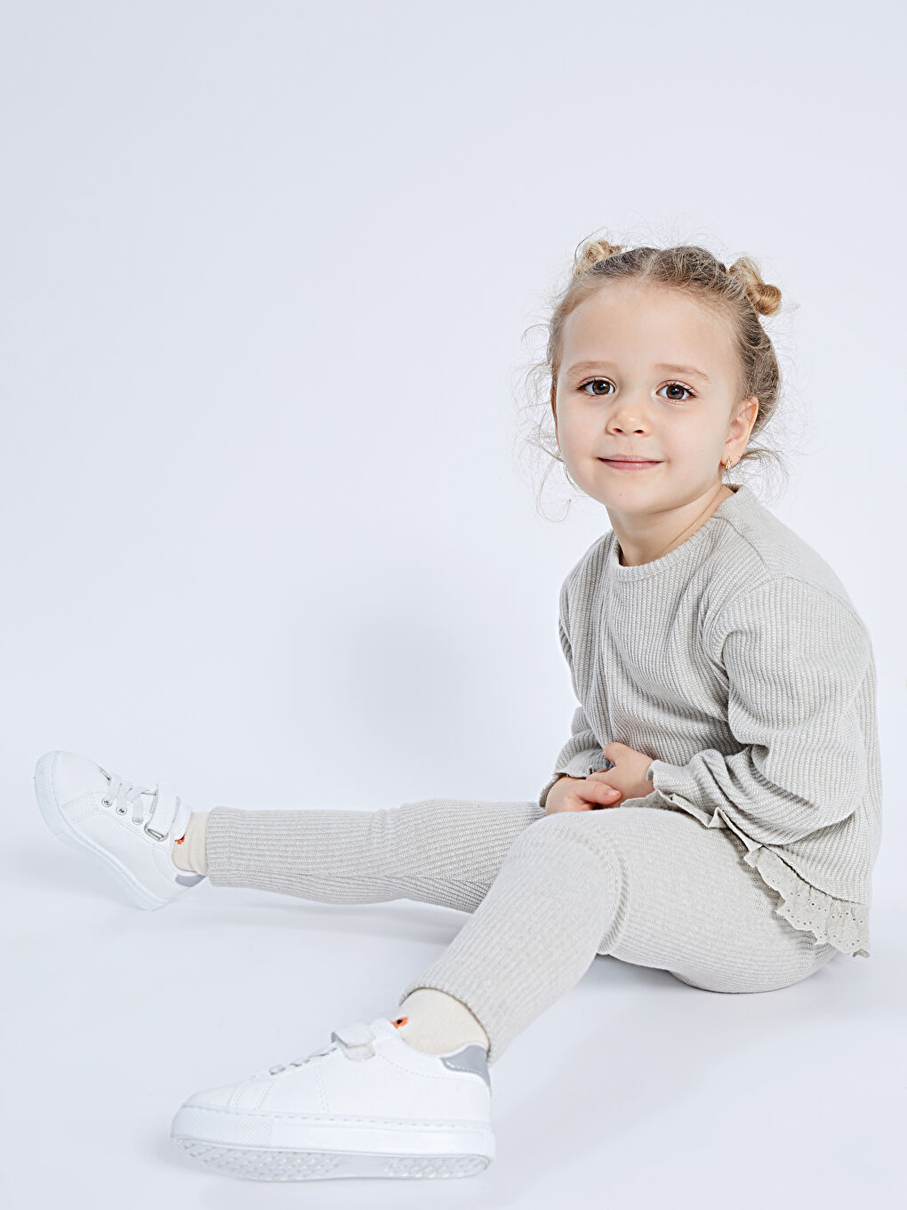 Ensemble T-Shirt et Collant Bébé Fille Basique à Manches Longues et Col Rond Lot de 2