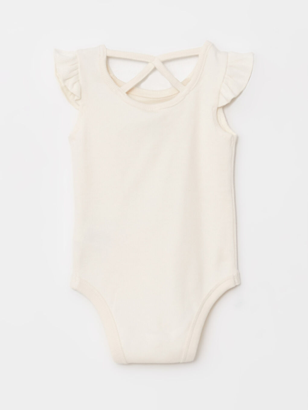 Crew Neck Short Sleeve Basic Cotton Baby Girl Snap Button Body-1