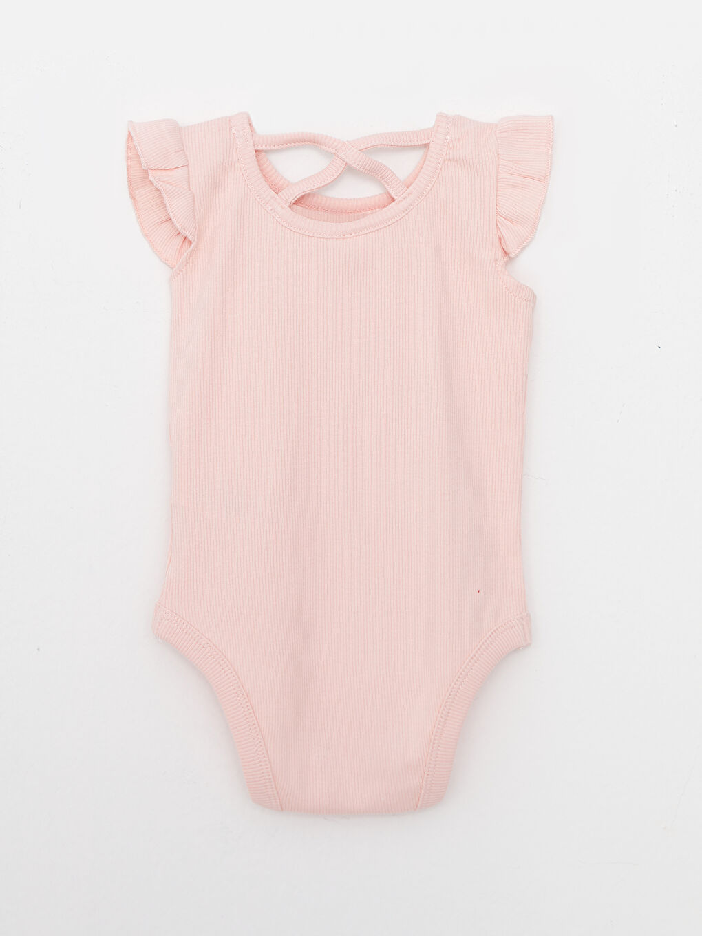 LCW baby Crew Neck Short Sleeve Basic Cotton Baby Girl Snap Button Body -S2FL73Z1-SB5