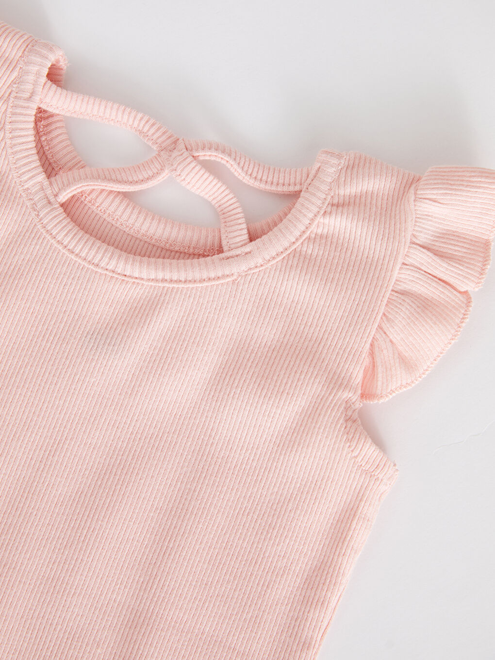 LCW baby Crew Neck Short Sleeve Basic Cotton Baby Girl Snap Button Body -S2FL73Z1-SB5