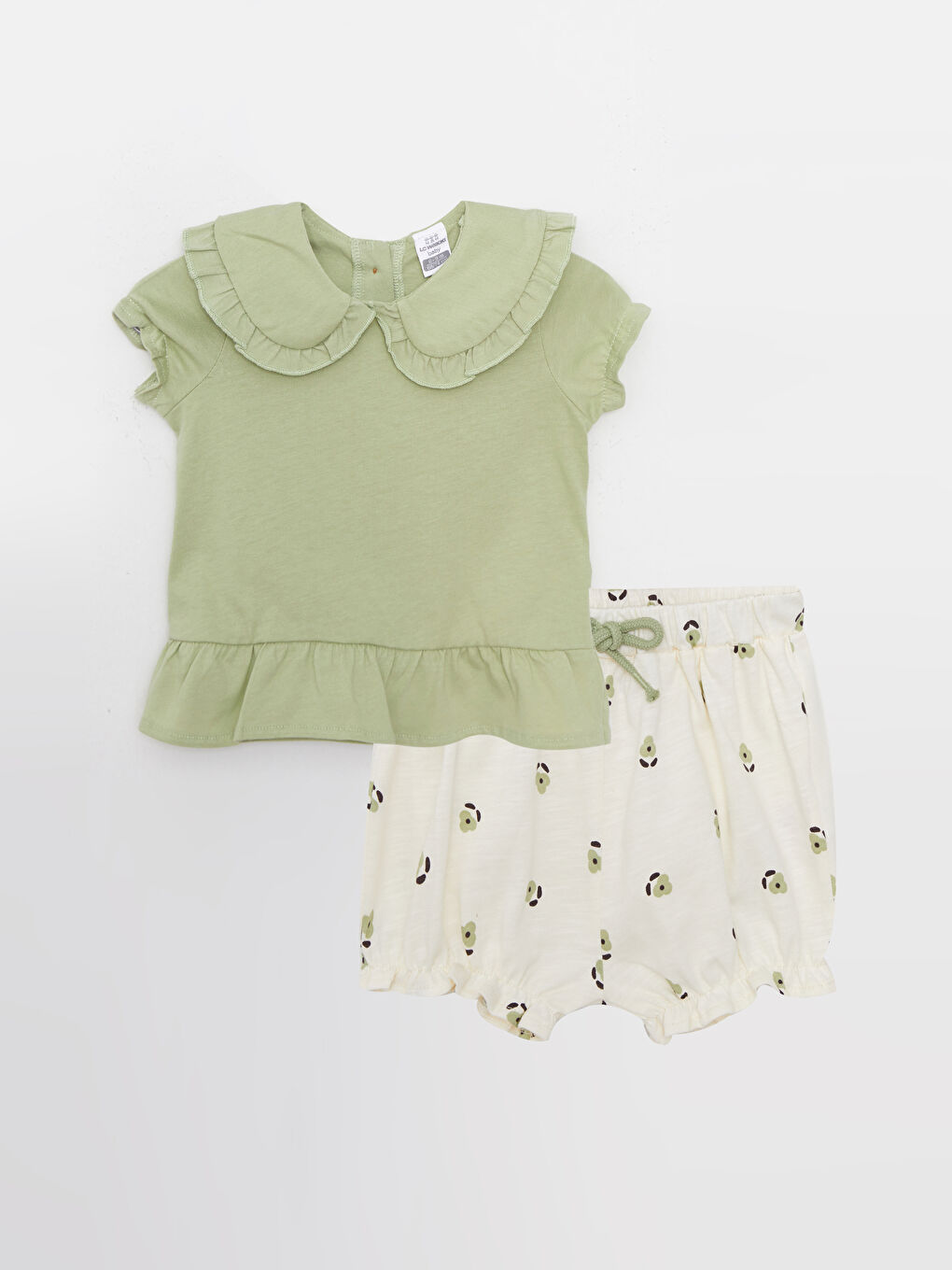 Bébé Col Claudine T-shirt à Manches Courtes et Shorts Fille Lot de 2