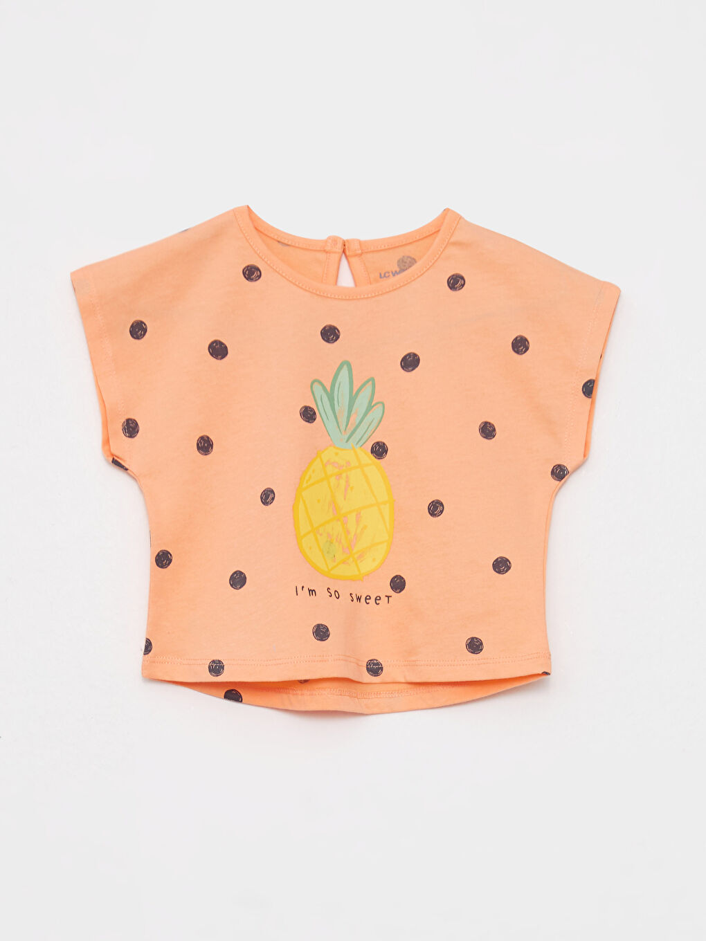 تيشيرت بناتي رضيع كم قصير مطبوع برقبة دائرية - عبوتان-1