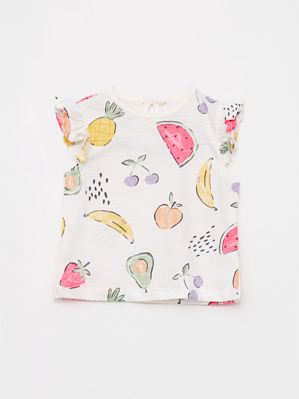 تيشيرت بناتي رضيع كم قصير مطبوع برقبة دائرية - عبوتان-2