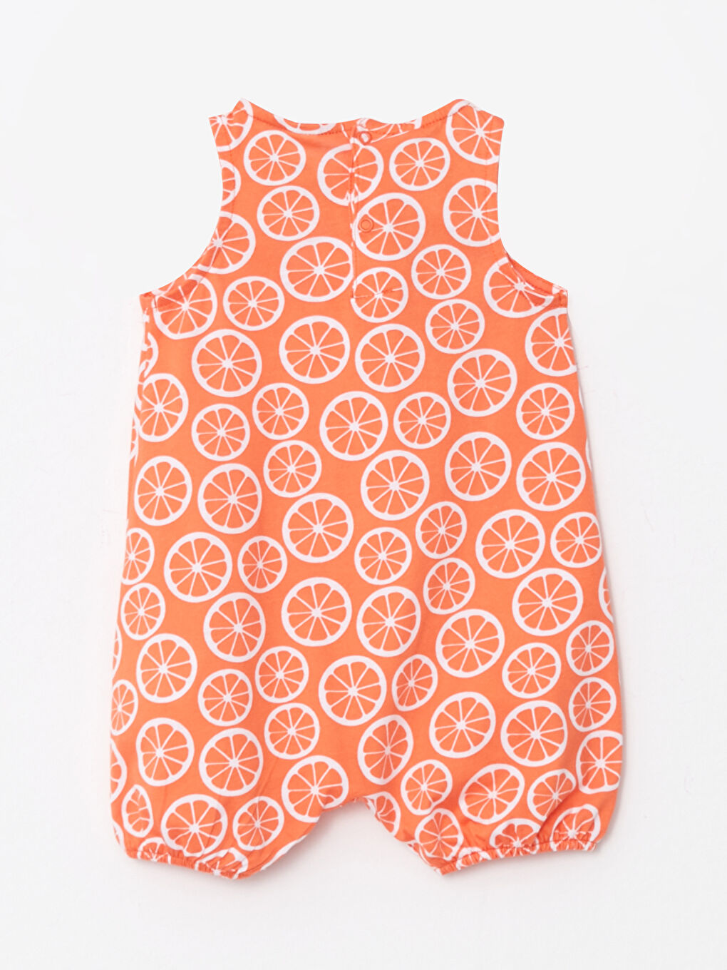 Дөңгелек жағалы принтті мақтадан жасалған қыз балаларға арналған комбинезон-1