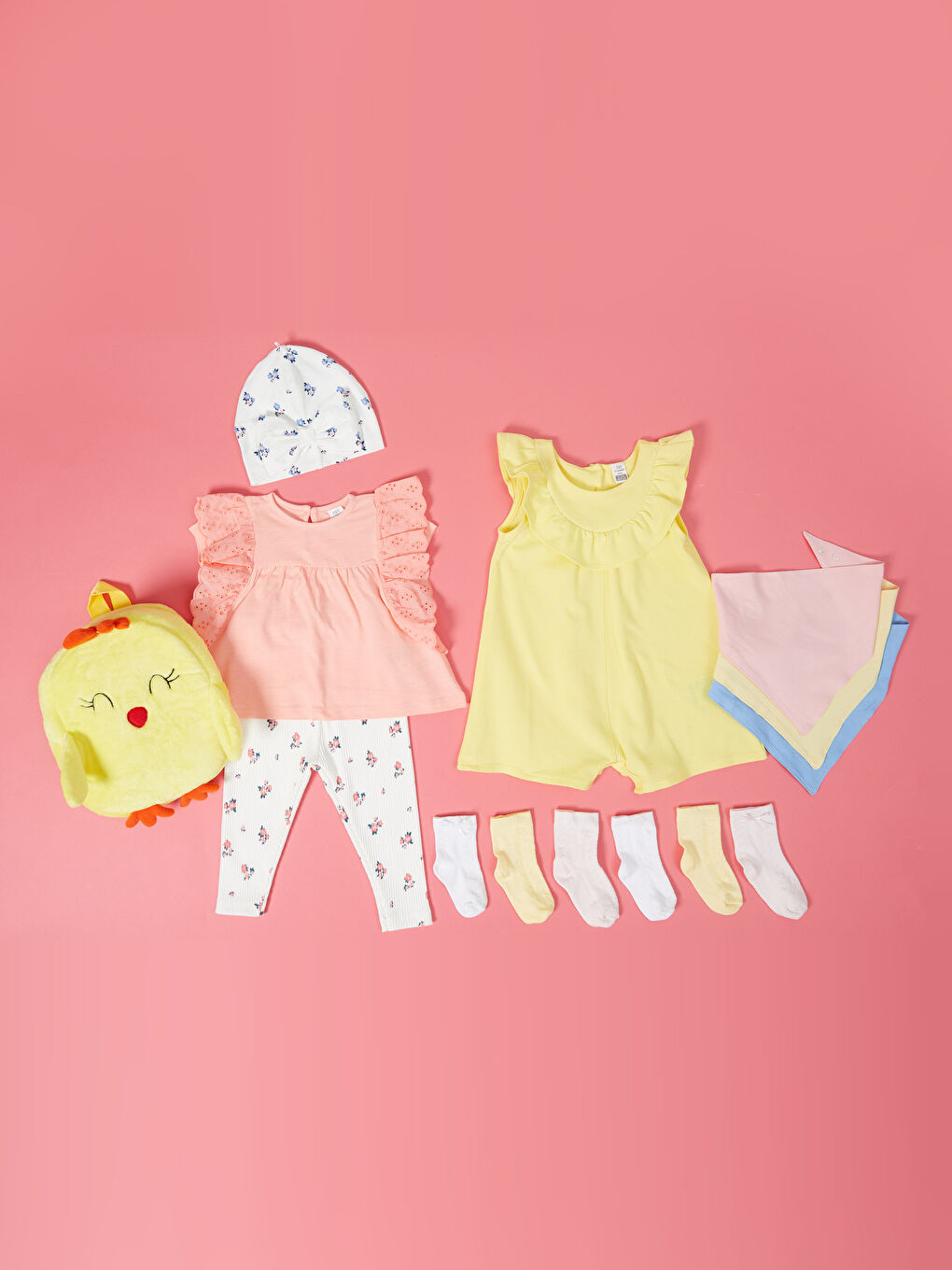 Combinaison Basique en Coton à Col Rond pour Bébé Fille-3