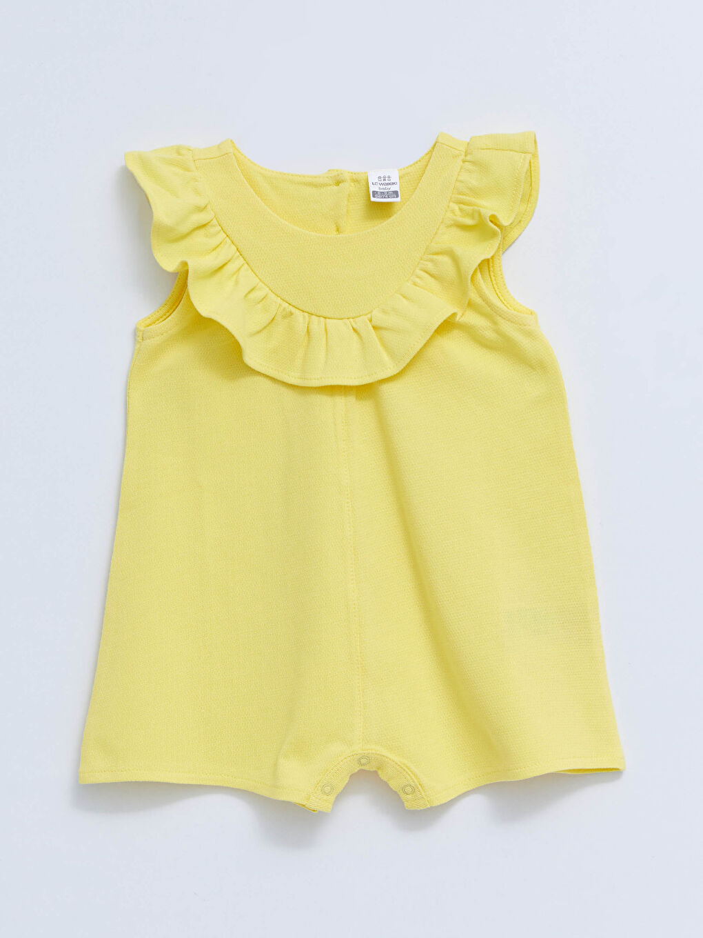 Combinaison Basique en Coton à Col Rond pour Bébé Fille