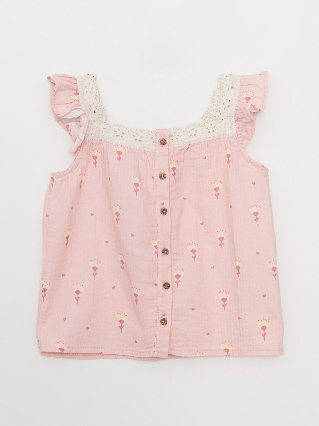 Square Collar Strap Printed Cotton Baby Girl Blouse and Shorts 2-Pack Set-2