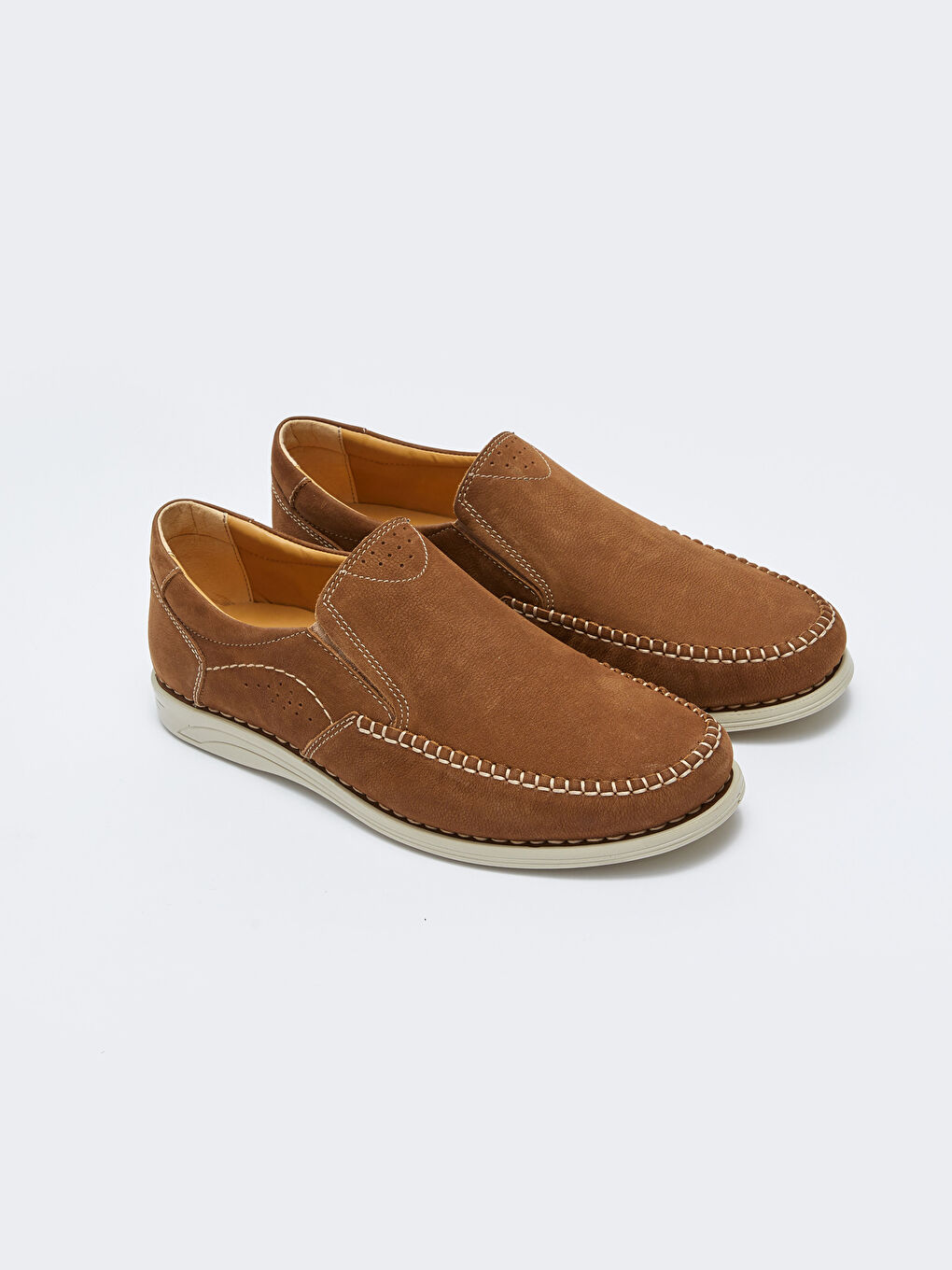 Kahverengi Hakiki Deri Erkek Loafer Ayakkabı