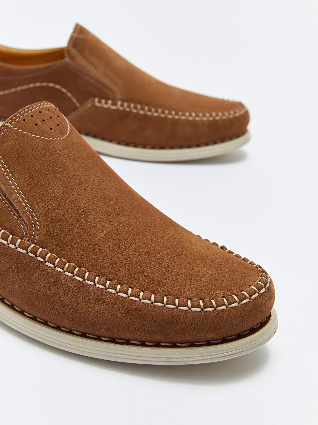 Kahverengi Hakiki Deri Erkek Loafer Ayakkabı-2