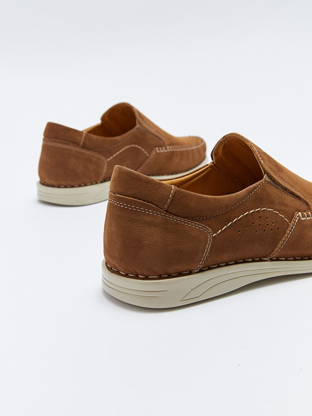 Kahverengi Hakiki Deri Erkek Loafer Ayakkabı-4