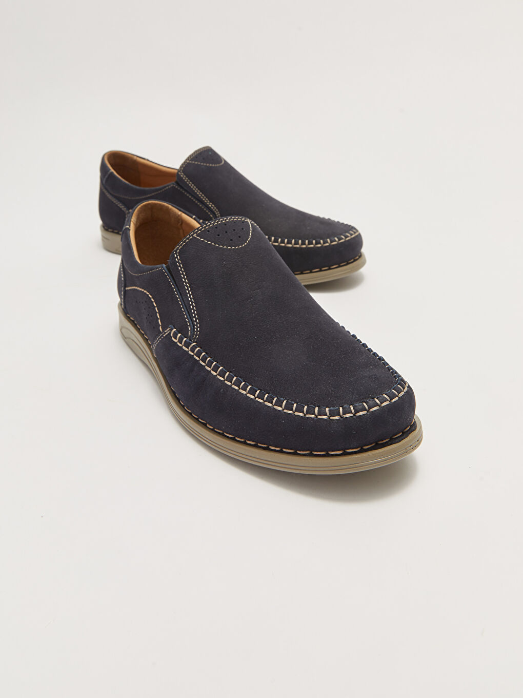 Lacivert Hakiki Deri Erkek Loafer Ayakkabı-2