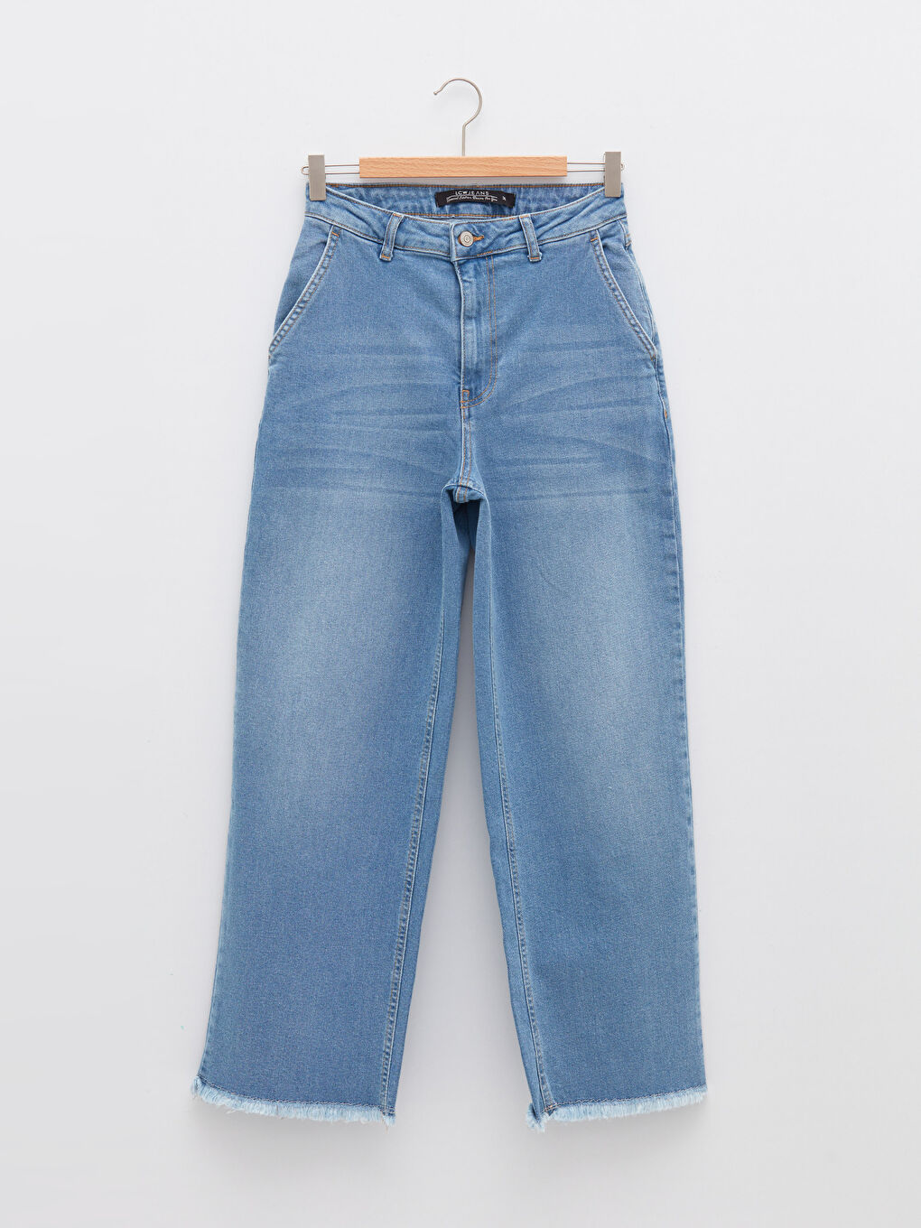 İndigo Standart Fit Cep Detaylı Kadın Rodeo Jean Pantolon-5