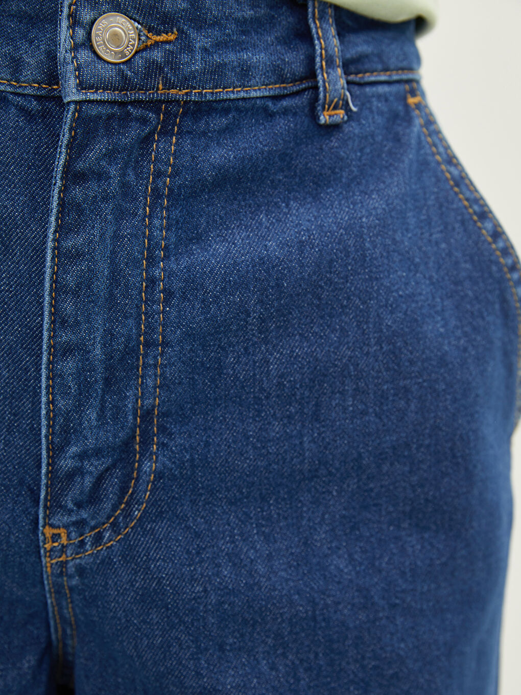 İndigo Standart Fit Cep Detaylı Kadın Rodeo Jean Pantolon-2